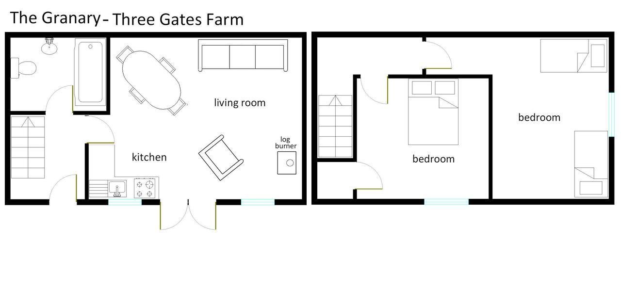 Three Gates Farm Holiday Cottages Huntsham Exteriör bild
